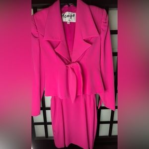 Tempo Paris - Fuchsia Pink Skirt Suit Set